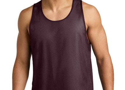 SportTek PosiCharge Reversible Mesh Tank ST5000 Maroon White