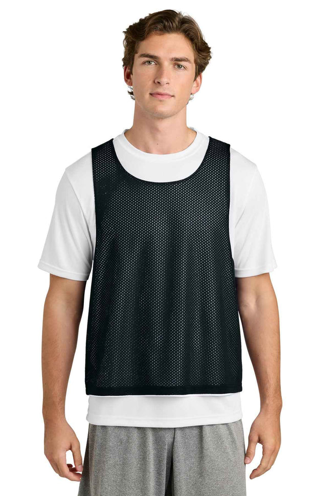 SportTek Lacrosse Reversible Pinnie ST512 Black White