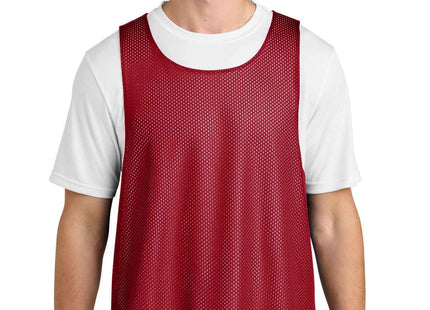 SportTek Lacrosse Reversible Pinnie ST512 Deep Red White