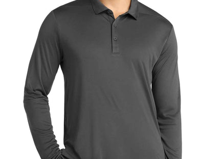 SportTek PosiUV Pro Long Sleeve Polo ST520LS Dark Smoke Grey