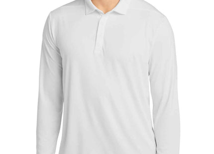 SportTek PosiUV Pro Long Sleeve Polo ST520LS White