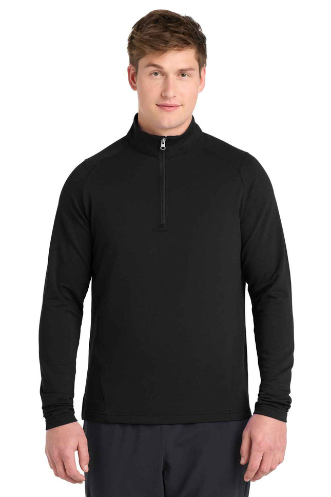 SportTek SportWick Flex Fleece 1/4Zip ST561 Black