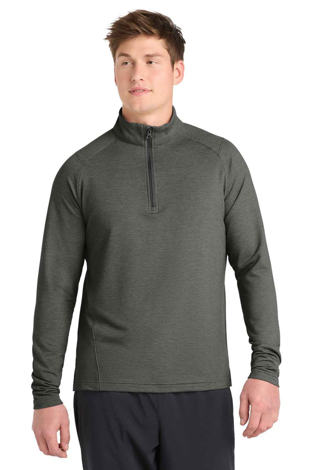 SportTek SportWick Flex Fleece 1/4Zip ST561 Dark Grey Heather