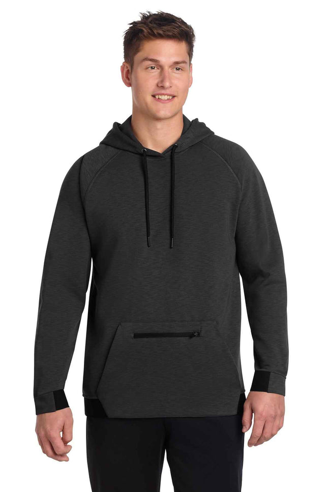 SportTek PosiCharge Strive Hooded Pullover ST571 Black
