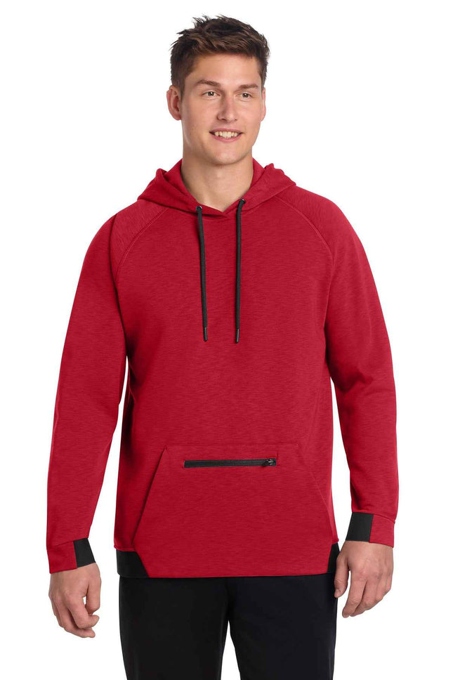 SportTek PosiCharge Strive Hooded Pullover ST571 Deep Red