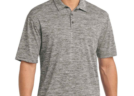 SportTek PosiCharge Electric Heather Polo ST590 Black Electric