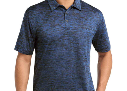 SportTek PosiCharge Electric Heather Polo ST590 Dark Royal-Black Electric
