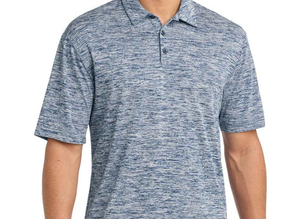 SportTek PosiCharge Electric Heather Polo ST590 True Navy Electric