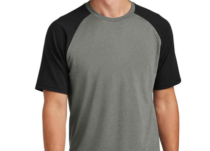 SportTek Halftime Raglan Tee ST6040 Black Vintage Heather