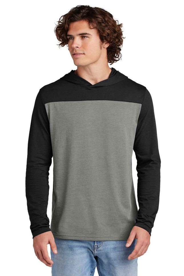 SportTek Halftime Long Sleeve Hoodie ST6044 Black Vintage Heather