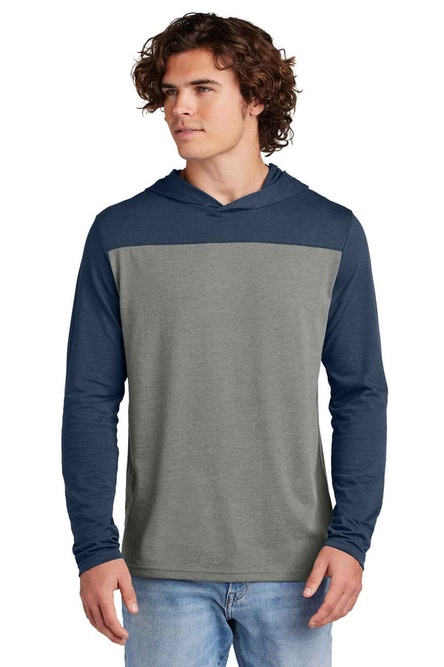 SportTek Halftime Long Sleeve Hoodie ST6044 True Navy Vintage Heather