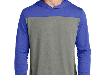 SportTek Halftime Long Sleeve Hoodie ST6044 True Royal Vintage Heather
