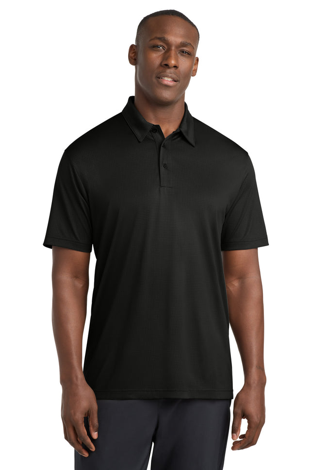 SportTek Embossed PosiCharge Tough Polo ST630 Black