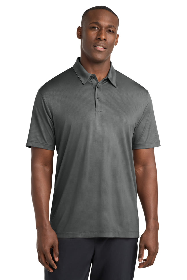 SportTek Embossed PosiCharge Tough Polo ST630 Dark Smoke Grey