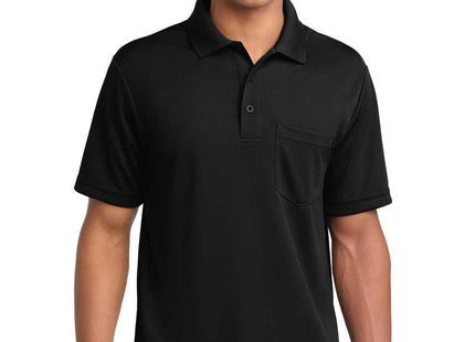 SportTek PosiCharge RacerMesh Pocket Polo ST640P Black