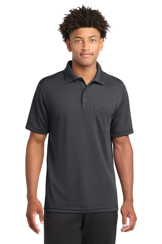 SportTek PosiCharge RacerMesh Pocket Polo ST640P Graphite