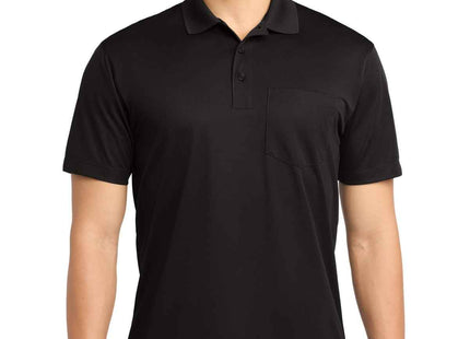 SportTek Micropique SportWick Pocket Polo ST651 Black