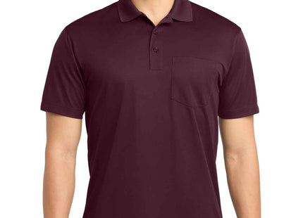 SportTek Micropique SportWick Pocket Polo ST651 Maroon