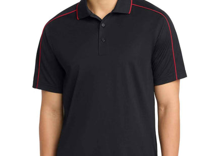 SportTek Micropique SportWick Piped Polo ST653 Black True Red