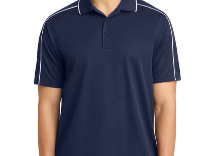 SportTek Micropique SportWick Piped Polo ST653 True Navy White