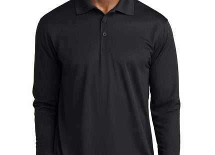 SportTek Long Sleeve Micropique SportWick Polo ST657 Black