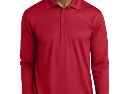 SportTek Long Sleeve Micropique SportWick Polo ST657 Deep Red