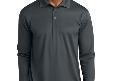 SportTek Long Sleeve Micropique SportWick Polo ST657 Iron Grey