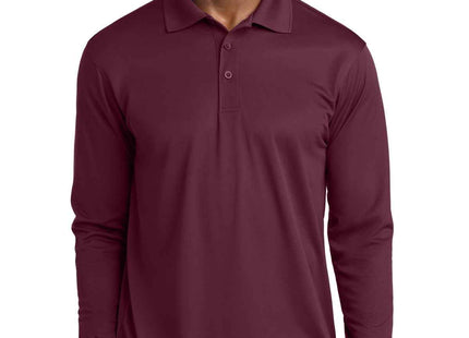 SportTek Long Sleeve Micropique SportWick Polo ST657 Maroon