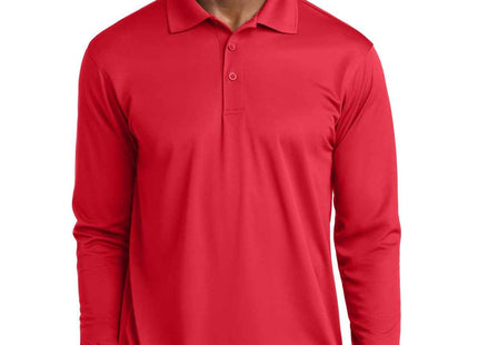 SportTek Long Sleeve Micropique SportWick Polo ST657 True Red