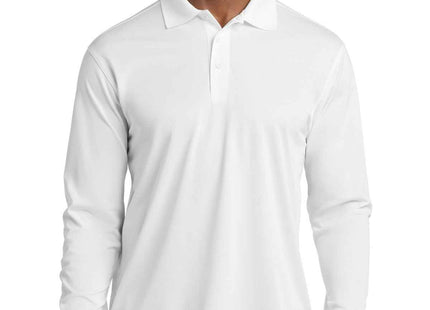 SportTek Long Sleeve Micropique SportWick Polo ST657 White