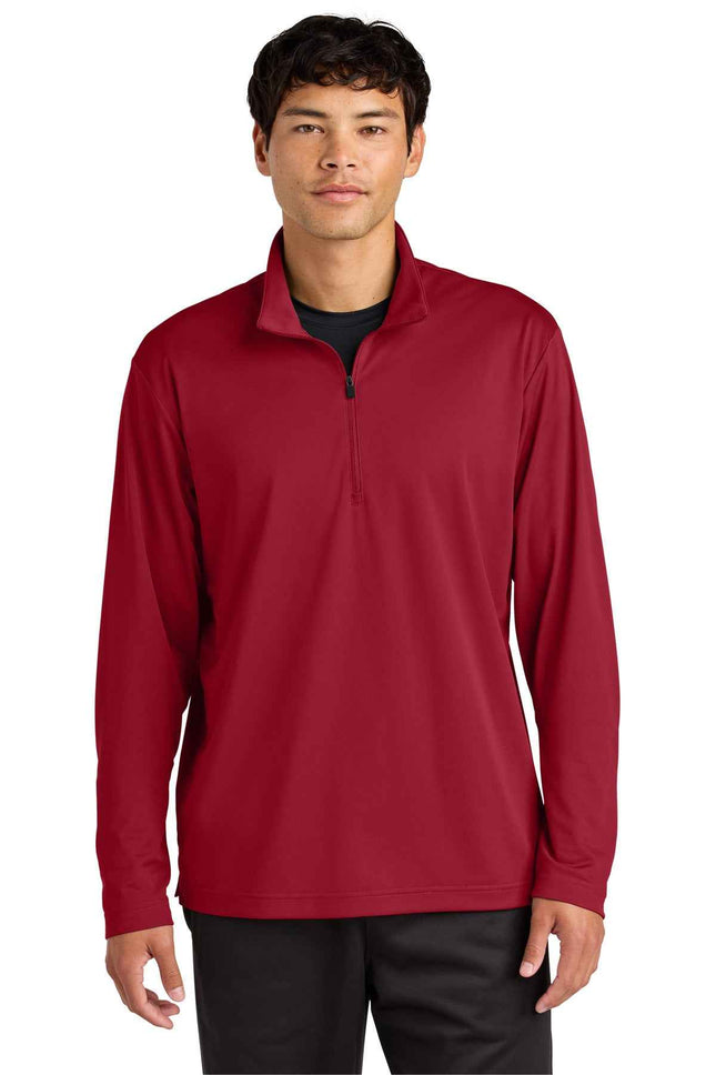 SportTek Micropique SportWick 1/4Zip ST672 Deep Red