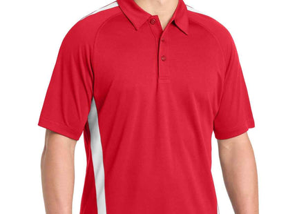 SportTek PosiCharge MicroMesh Colorblock Polo ST685 True Red White