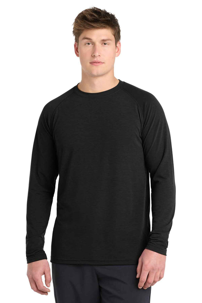 SportTek Long Sleeve Ultimate Performance Crew ST700LS Black