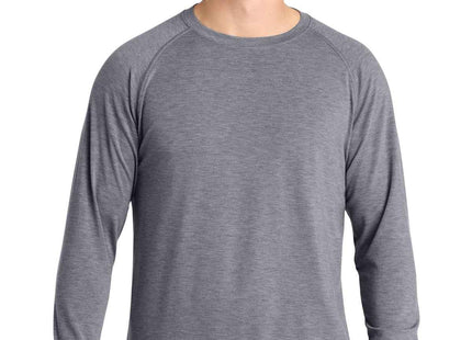 SportTek Long Sleeve Ultimate Performance Crew ST700LS Heather Grey
