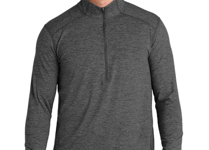 SportTek Exchange 15 Long Sleeve 1/2Zip ST711 Graphite Heather