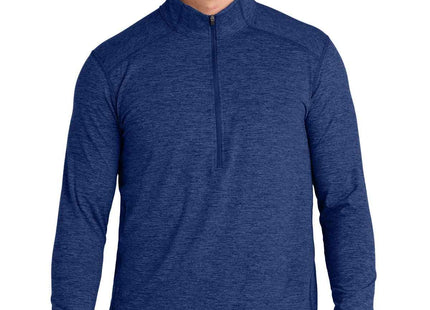 SportTek Exchange 15 Long Sleeve 1/2Zip ST711 True Royal Heather
