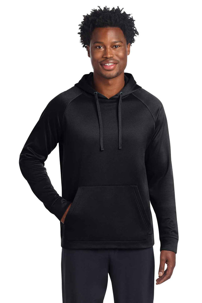 SportTek ReCompete Fleece Pullover Hoodie ST730 Black
