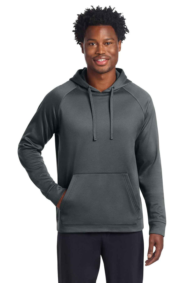 SportTek ReCompete Fleece Pullover Hoodie ST730 Iron Grey