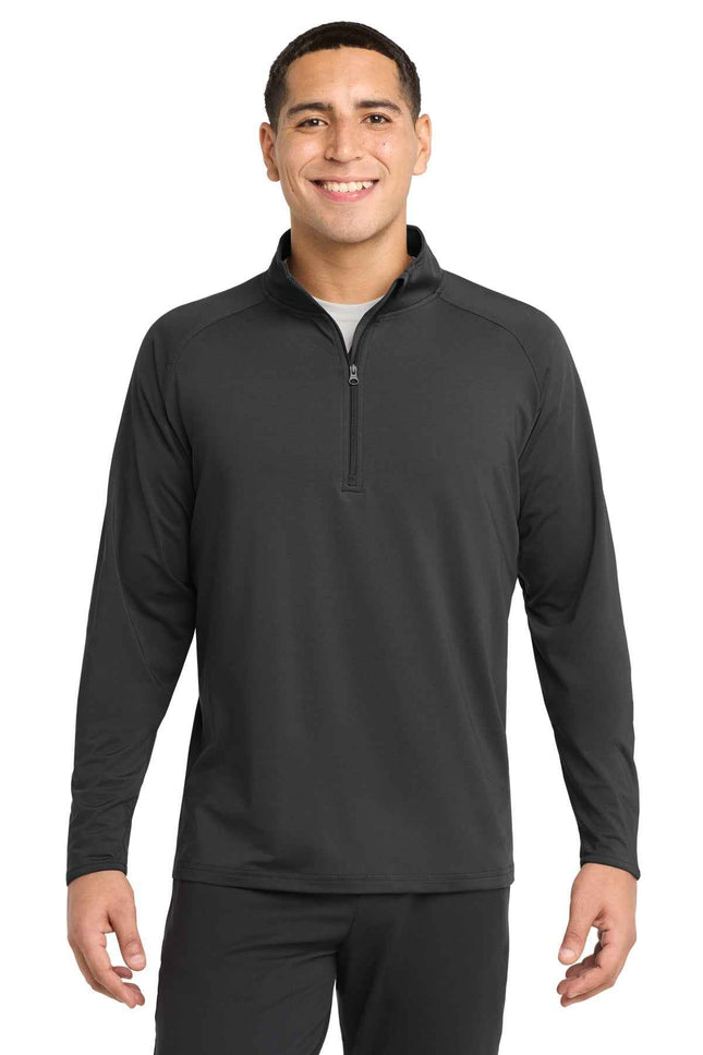SportTek SportWick Stretch 1/4Zip Pullover ST850 Charcoal Grey