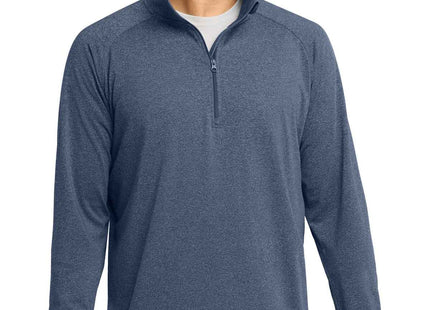 SportTek SportWick Stretch 1/4Zip Pullover ST850 True Navy Heather