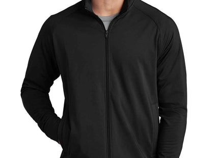 SportTek SportWick Stretch FullZip Cadet Jacket ST857 Black