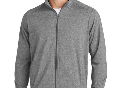 SportTek SportWick Stretch FullZip Cadet Jacket ST857 Charcoal Grey Heather