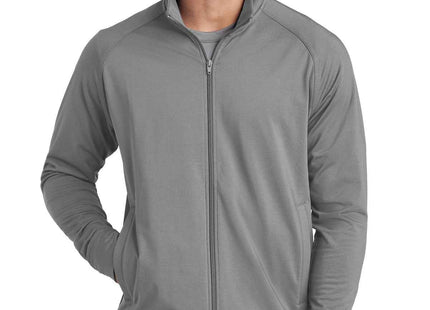 SportTek SportWick Stretch FullZip Cadet Jacket ST857 Charcoal Grey