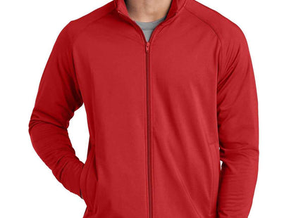 SportTek SportWick Stretch FullZip Cadet Jacket ST857 Deep Red