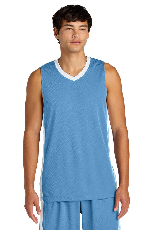 SportTek Rival Basketball Rev Jersey ST900 Carolina Blue White