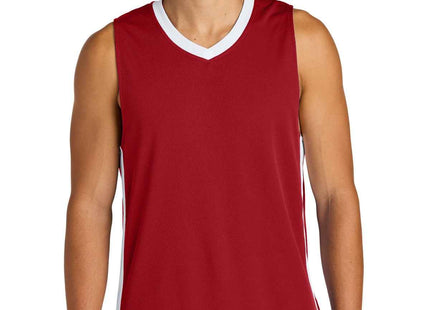 SportTek Rival Basketball Rev Jersey ST900 Deep Red White