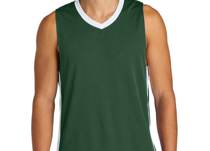 SportTek Rival Basketball Rev Jersey ST900 Forest Green White