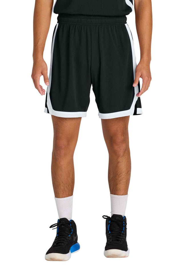 SportTek Rival Basketball 7"Short ST901 Black White