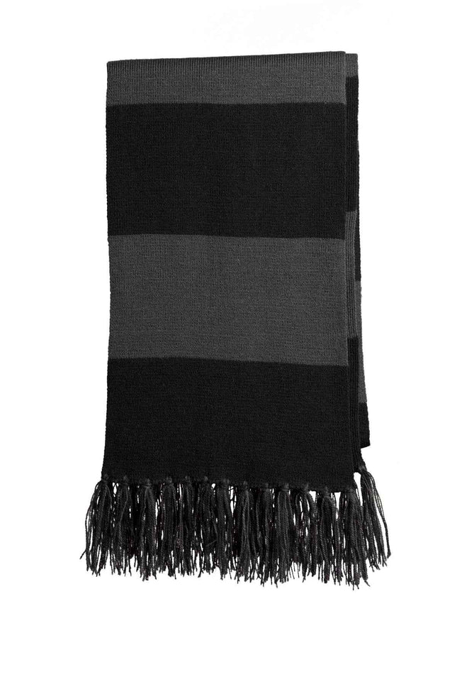 SportTek Spectator Scarf STA02 Black Iron Grey OSFA