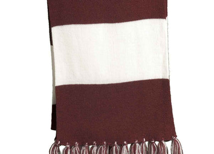 SportTek Spectator Scarf STA02 Maroon White OSFA